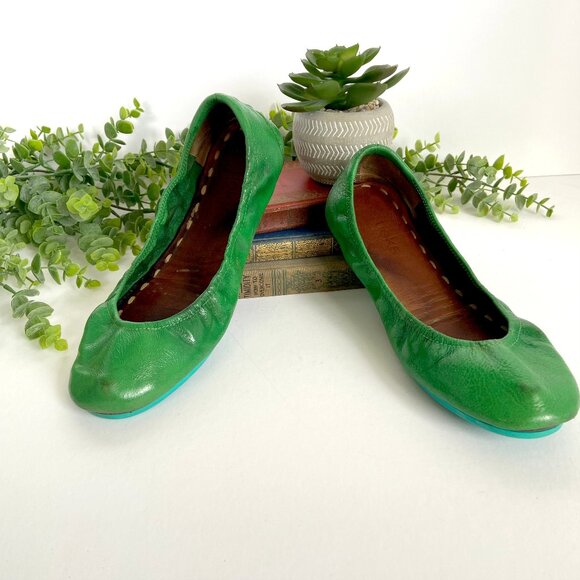 Tieks Shoes - Tieks Clover Green Leather Ballet Flats Travel Shoe Size 8